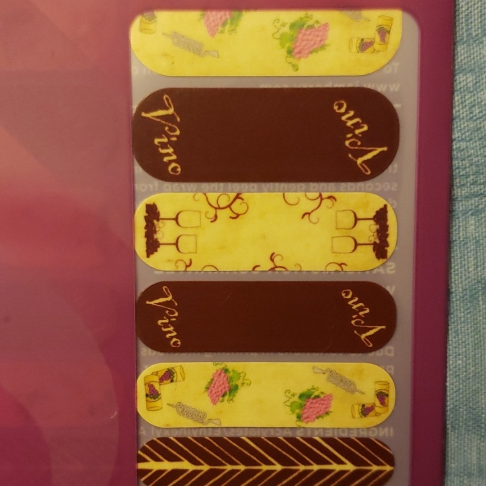 Custom Wine Jamberry Nail Art Design